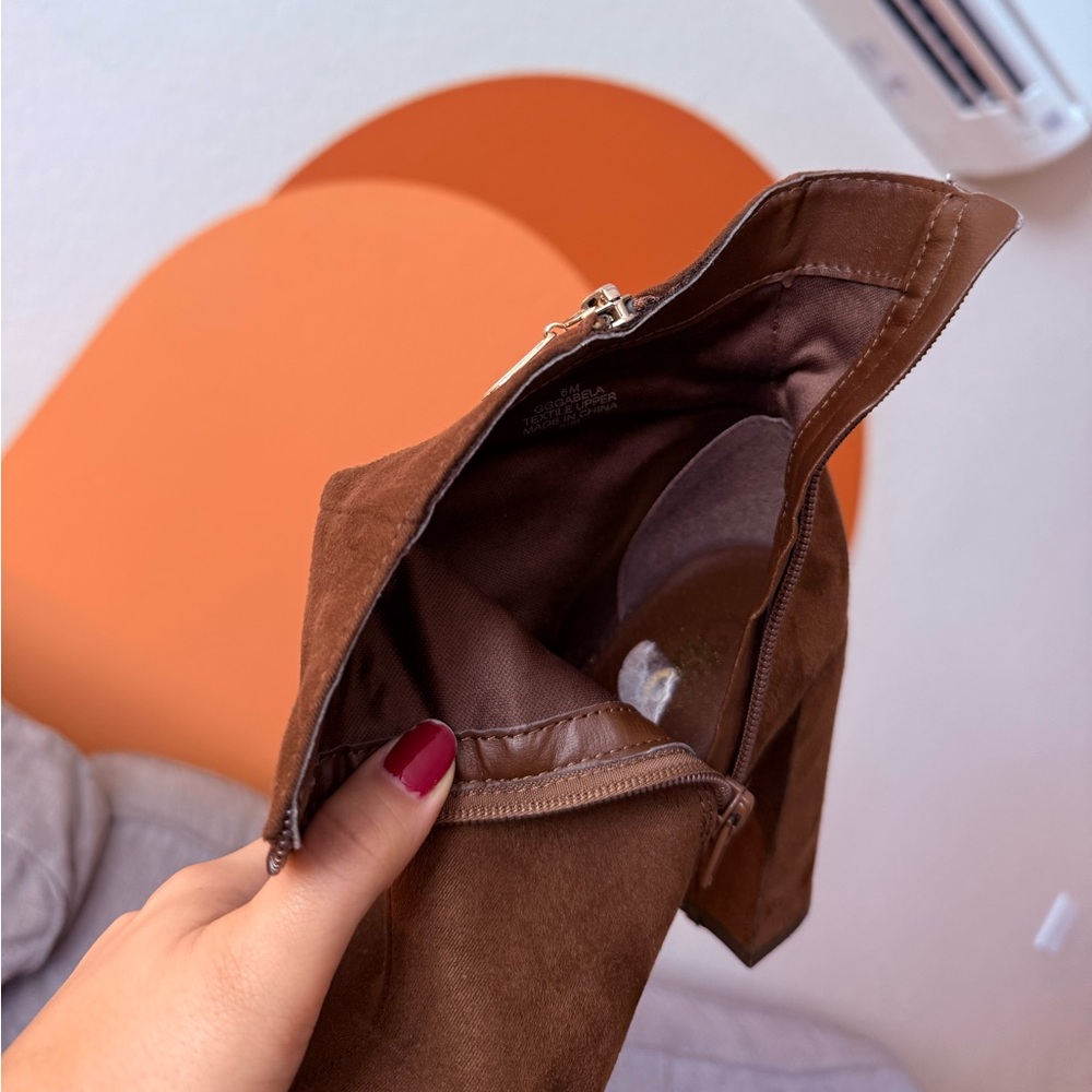 Brown Suede Ankle Boots 4inch heel - Picture 6 of 9